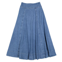 Ava Jeans Blue Denim Button Down Skirt