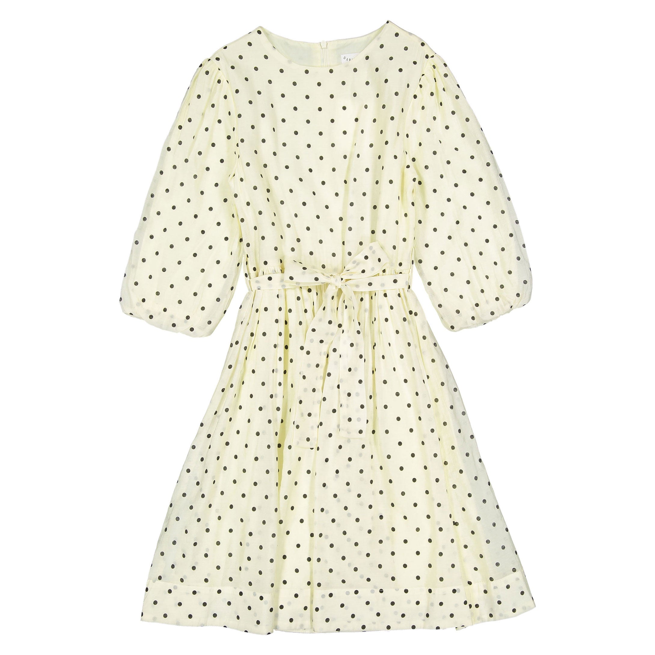 white dress with yellow polka dots Darlin Off Dot Belted 14 modest midi Blair Butter Yellow Polka Size:15.5x32/33 Powder Blue Texture Dress