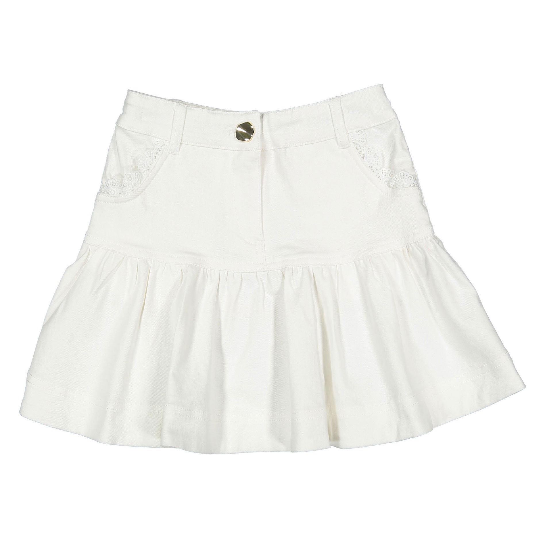 momentel white lace denim skirt デニムスカート momentel white lace denim skirt デニムスカート - メルカリ