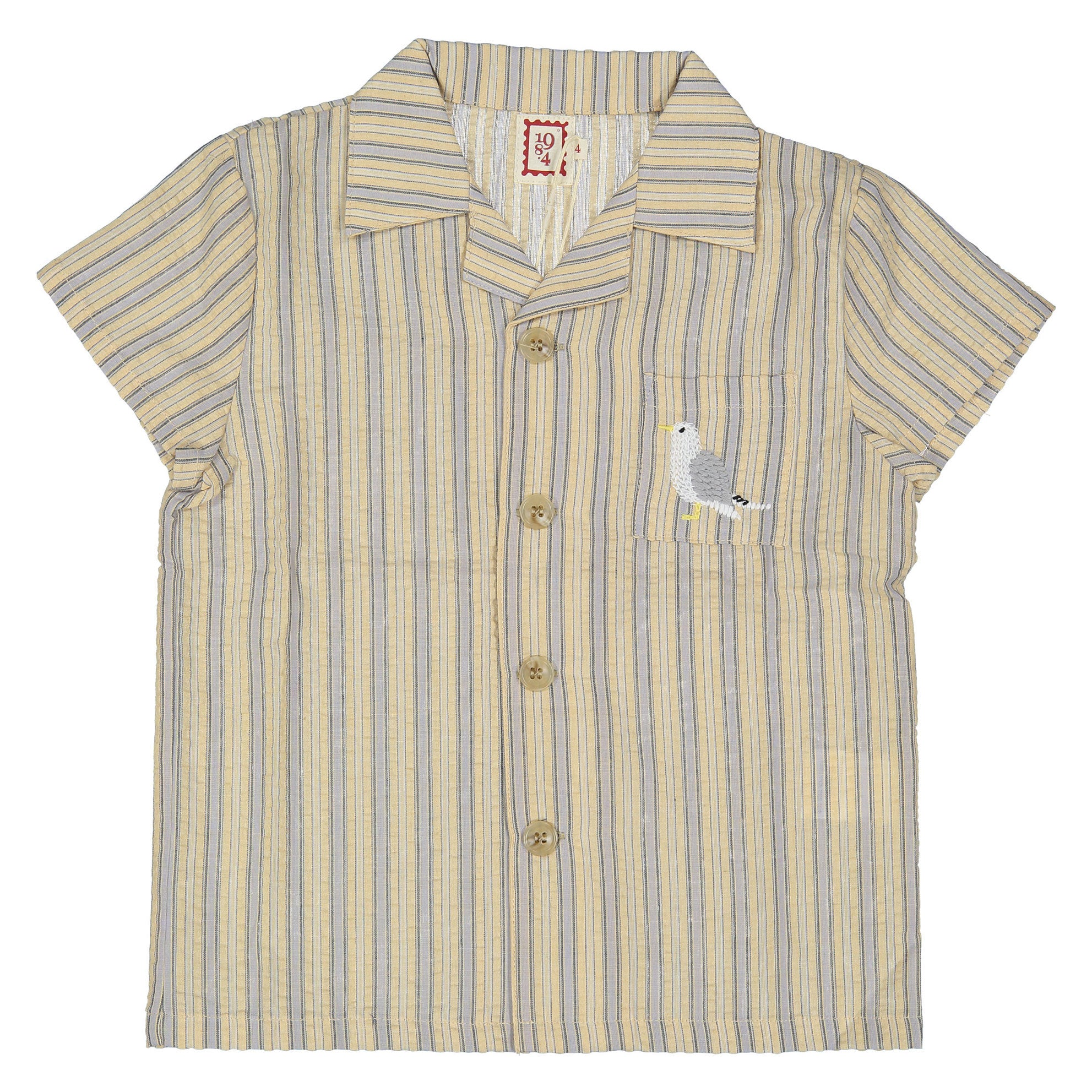 1984304 White Embroidered Grandpa Shirt