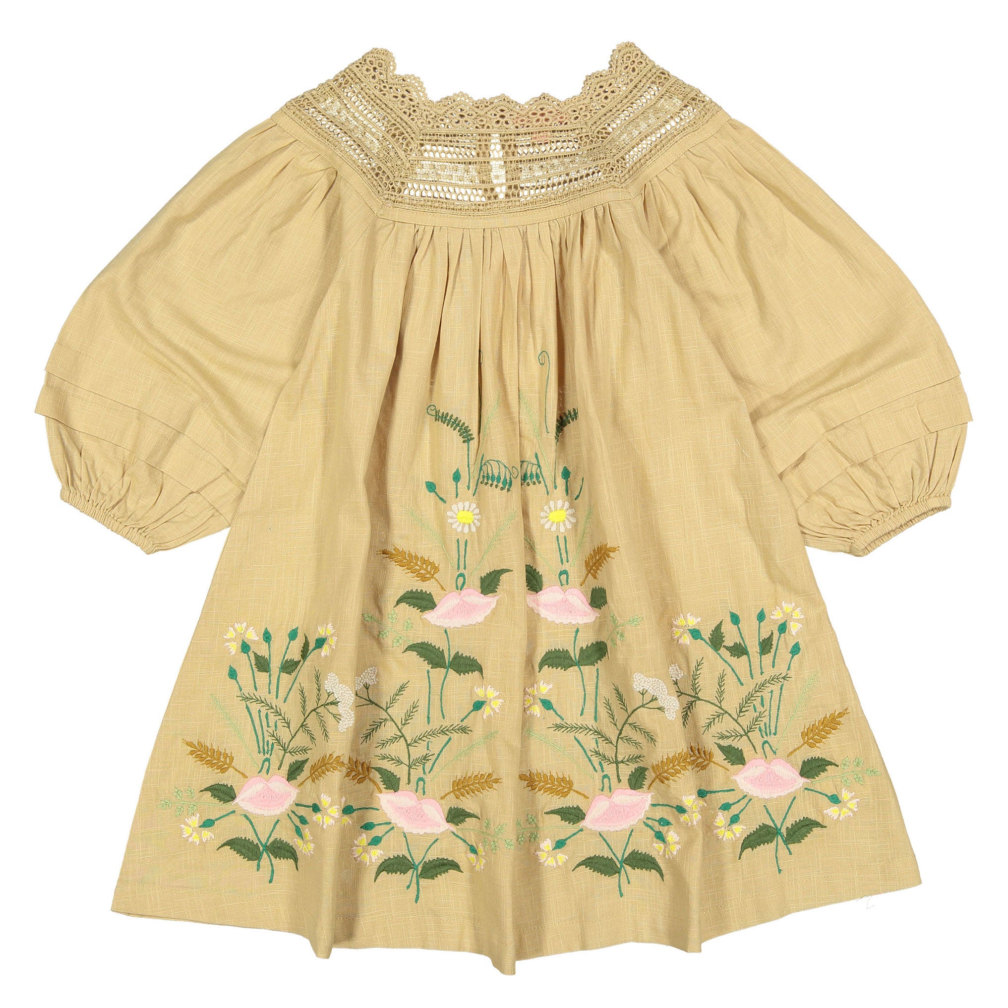 ワンピース Bonjour diary solid straw cotton slub Bonjour diary solid straw cotton slub Bonjour Diary Dress