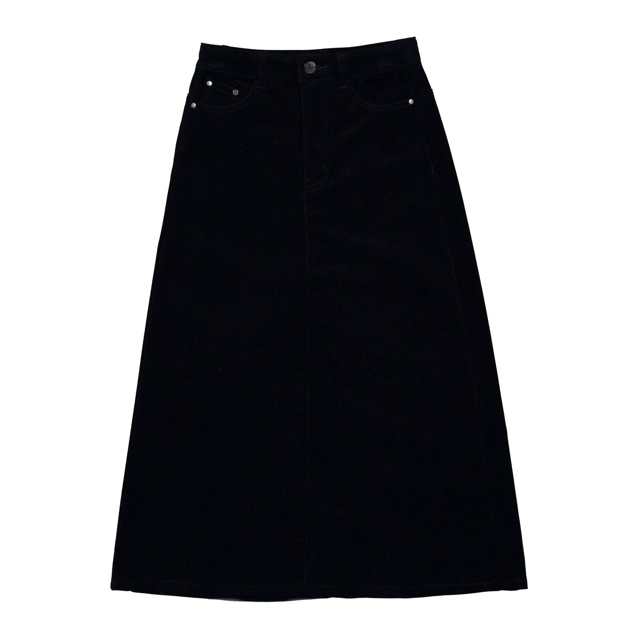 ELEMENTS Black Corduroy Maxi Skirt – Ladida