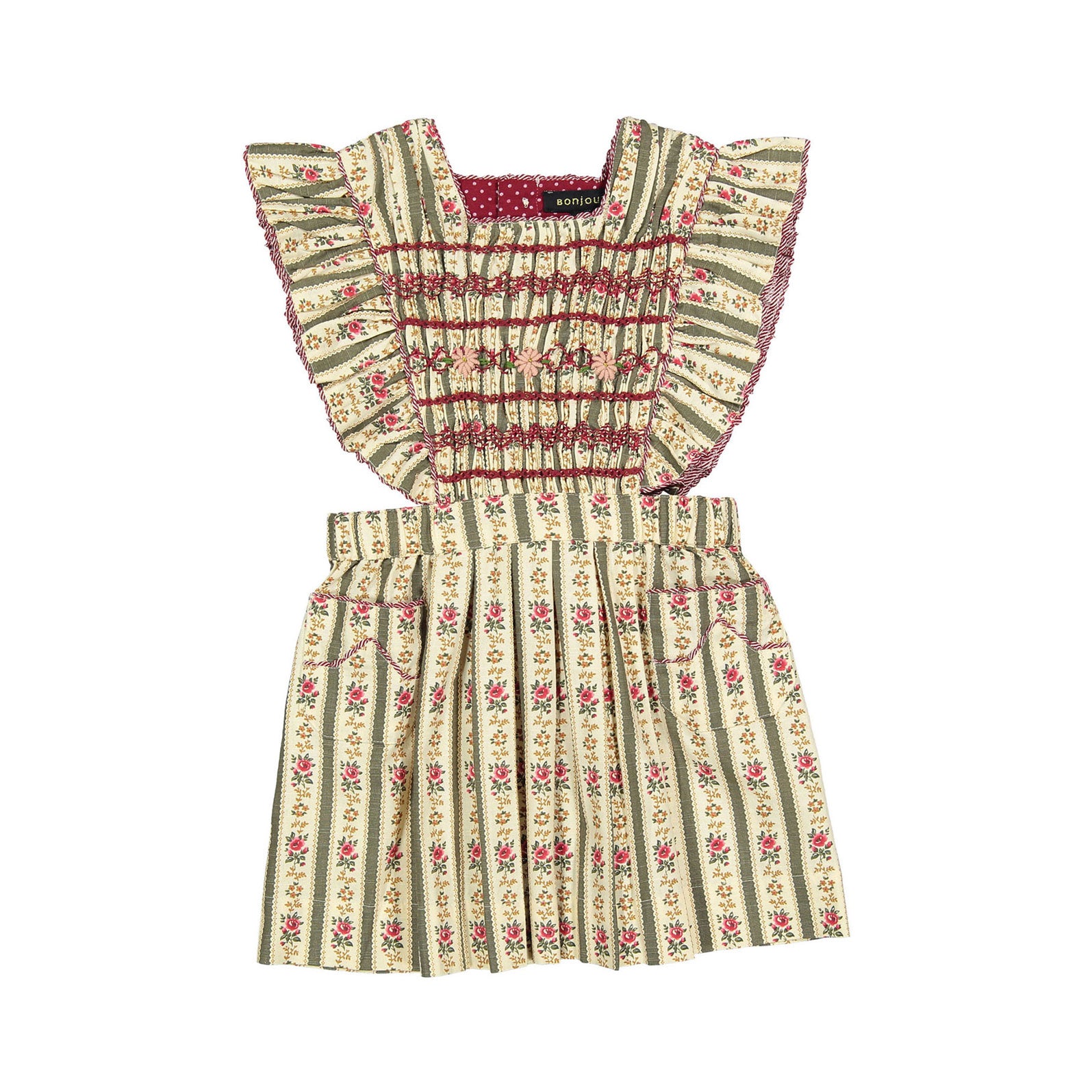 ワンピース bonjour diaryIbiza Dress 6y BONJOUR DIARY IBIZA DRESS / ANTOINETTE PIQUE - Milk + Bots
