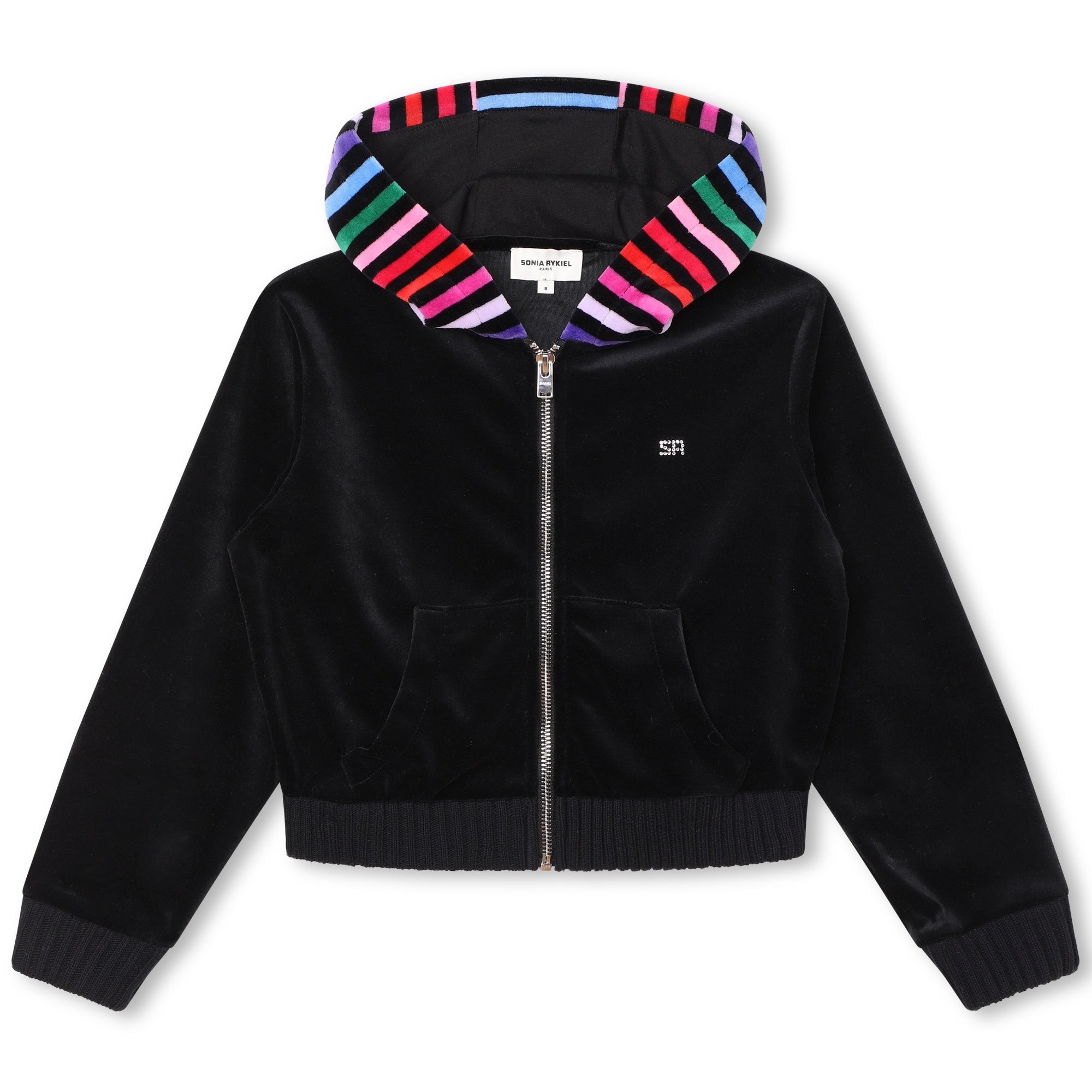 Sonia Rykiel Black Mini Me Velour Zip Up Hoodie – Ladida