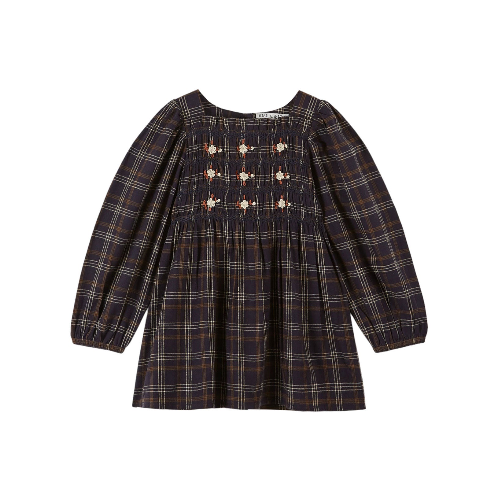 Emile et Ida Heart Embroidered Dress, Ecru main image 1