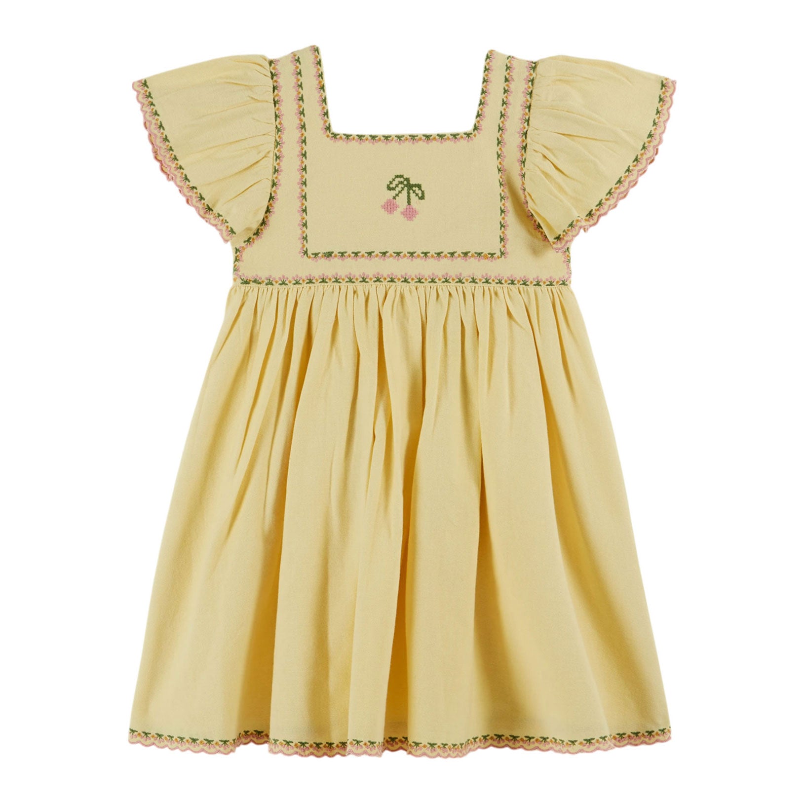 Emile et Ida Mimosa Embroidered Canvas Dress – Ladida
