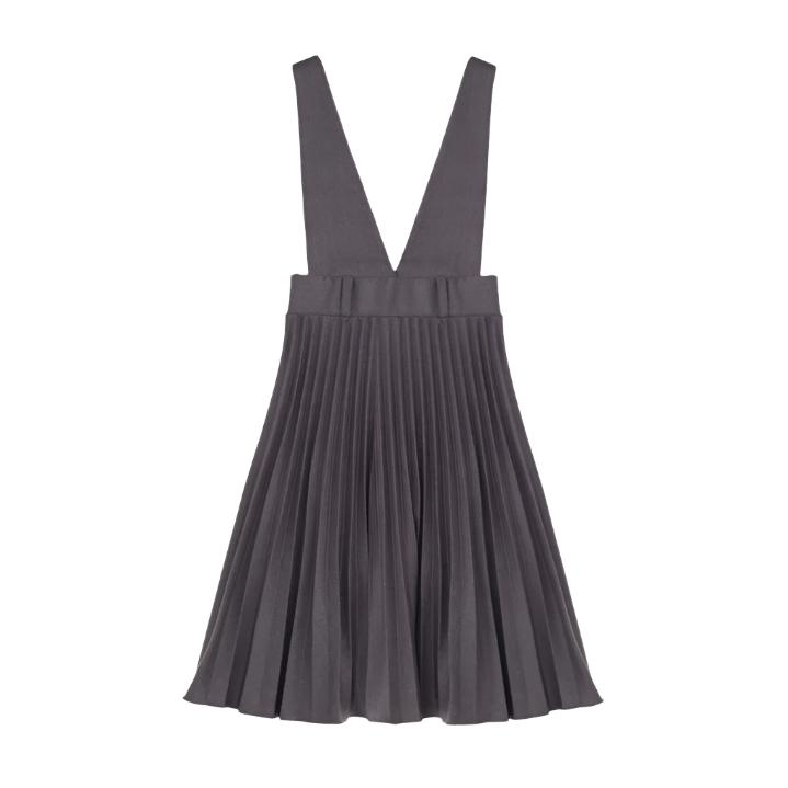 Dixie Grey Pleated Strap Dress  Ladida