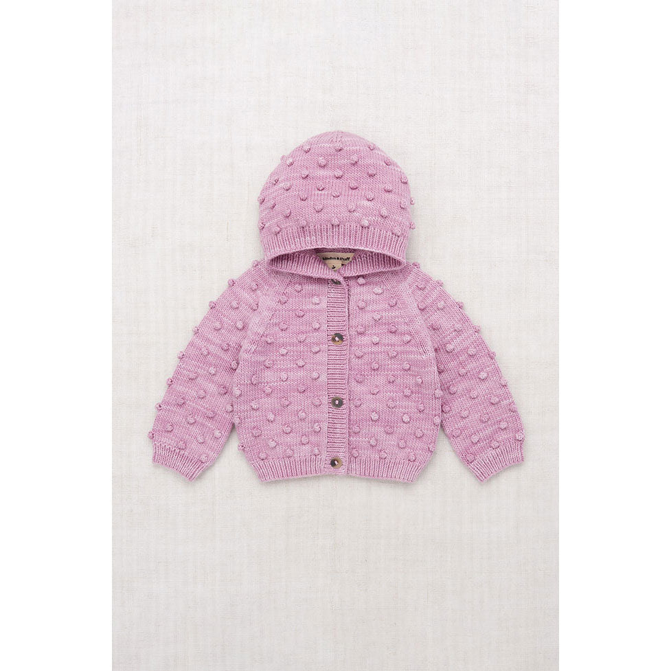 Misha and Puff Hazy Lilac Hooded Popcorn Baby Cardigan – Ladida