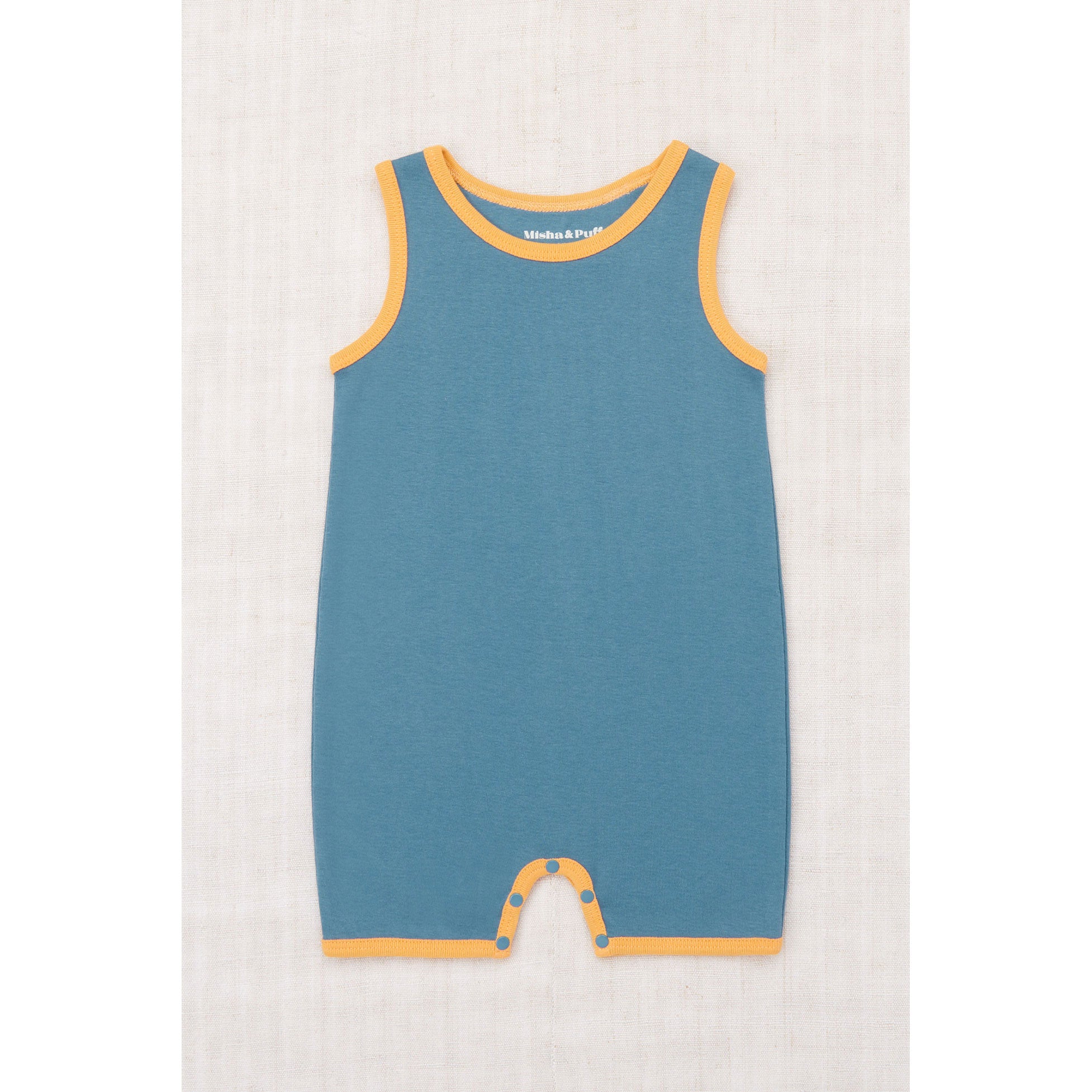 Misha and Puff Blue Slate Baby Tank Romper – Ladida