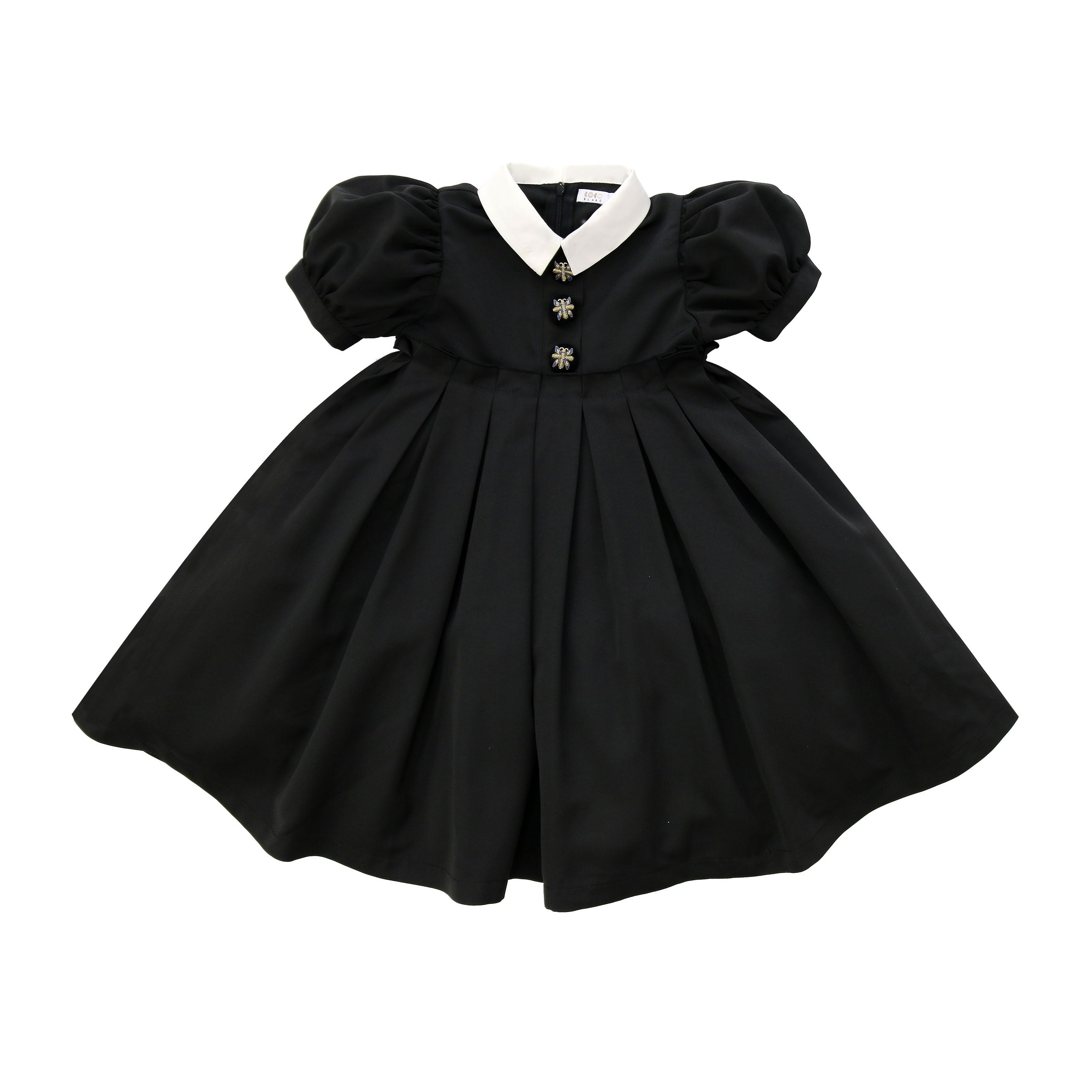 Coco Blanc Black Taffeta Short Sleeve Dress 3 Coco Blanc Black Taffeta Short Sleeve Dress 3