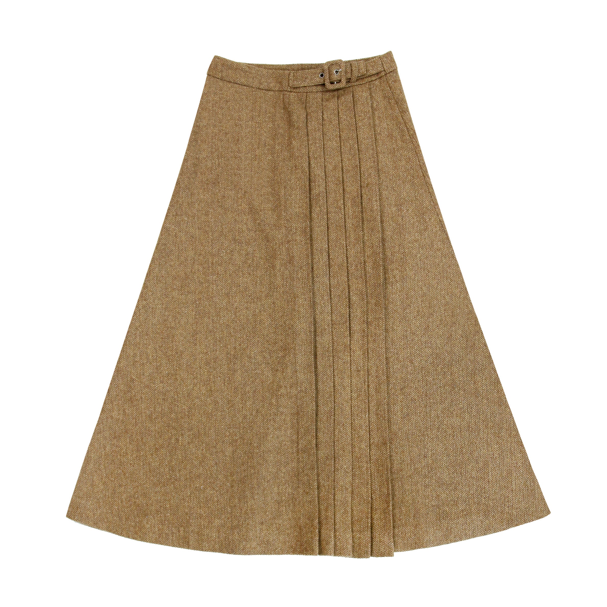 Coco Blanc Mocha Herringbone Side Buckle Skirt – Ladida