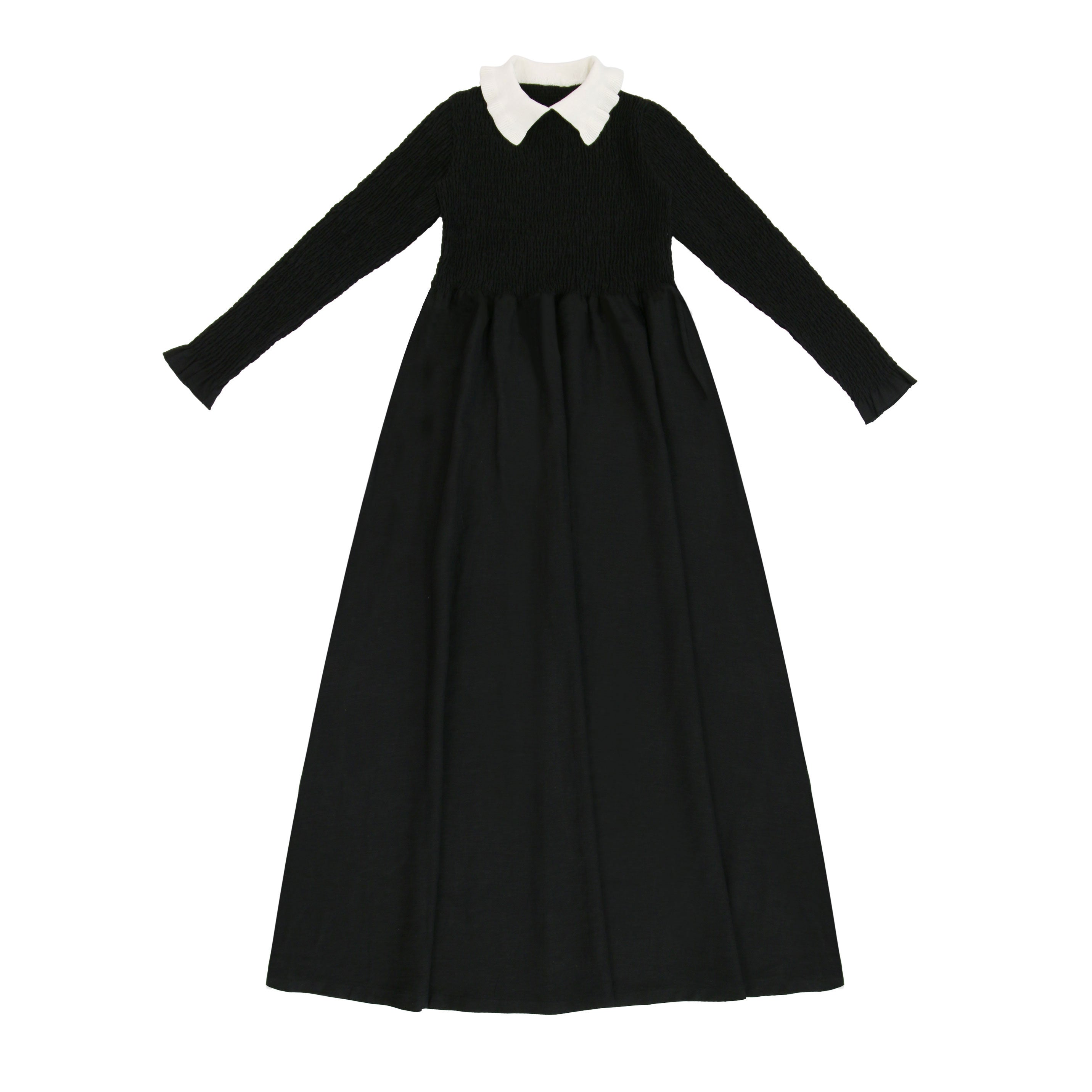 Coco Blanc Black Collared Maxi Dress  Ladida