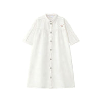 Coco Blanc White Denim 3/4 Sleeve Dress