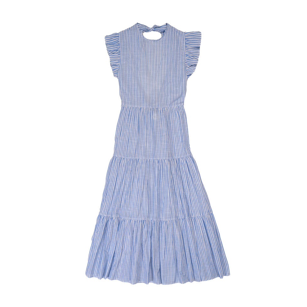 Atelier Parsmei Blue Stripes Backless Maxi Dress Ladida Atelier Parsmei Blue Stripes Backless Maxi Dress Ladida