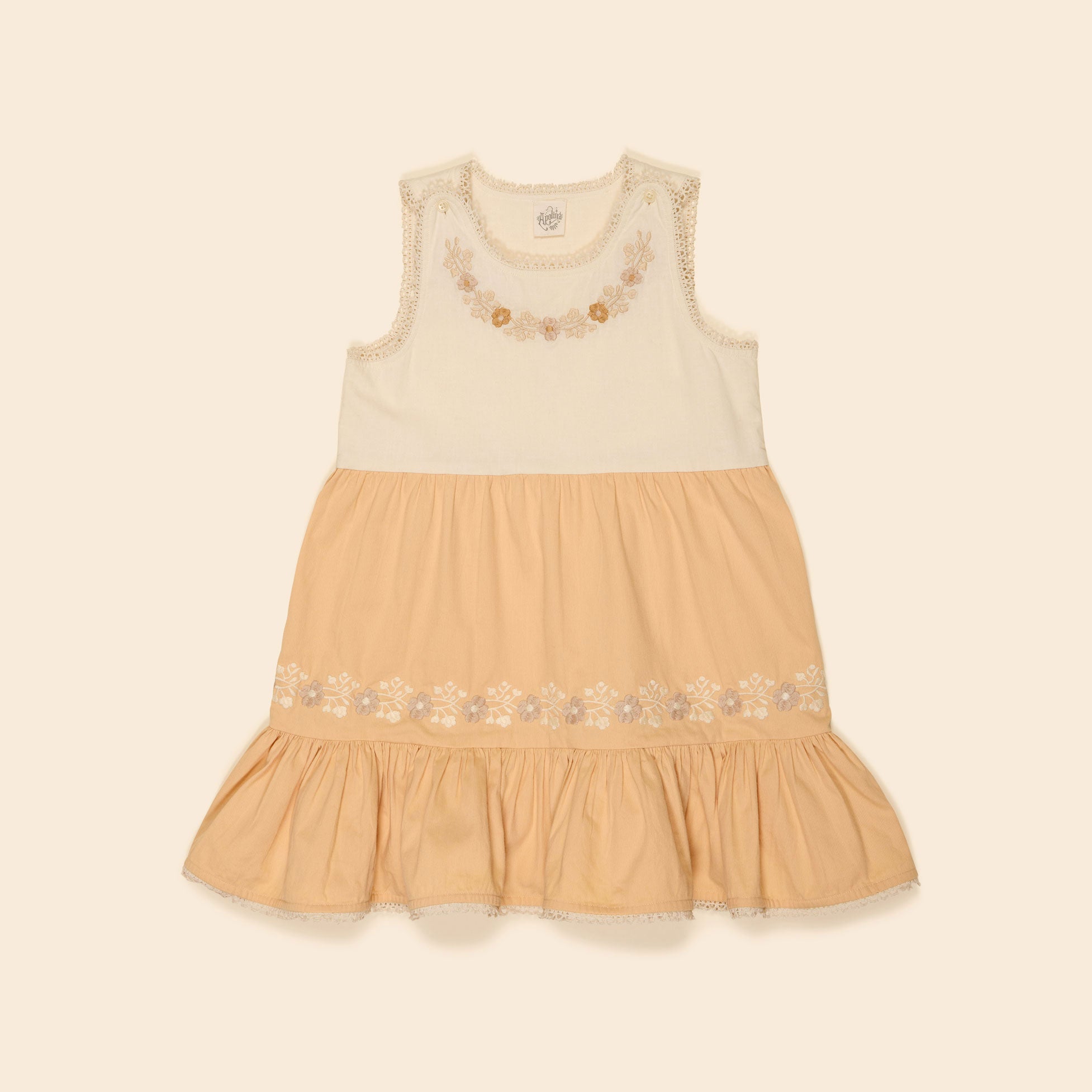 Apolina Cream/Peach Yoghurt Clarita Dress – Ladida Apolina Cream/Peach Yoghurt Clarita Dress – Ladida