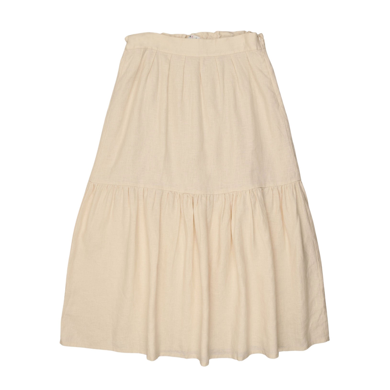 Coco Blanc Cream Linen Maxi Front Pleat Skirt – Ladida