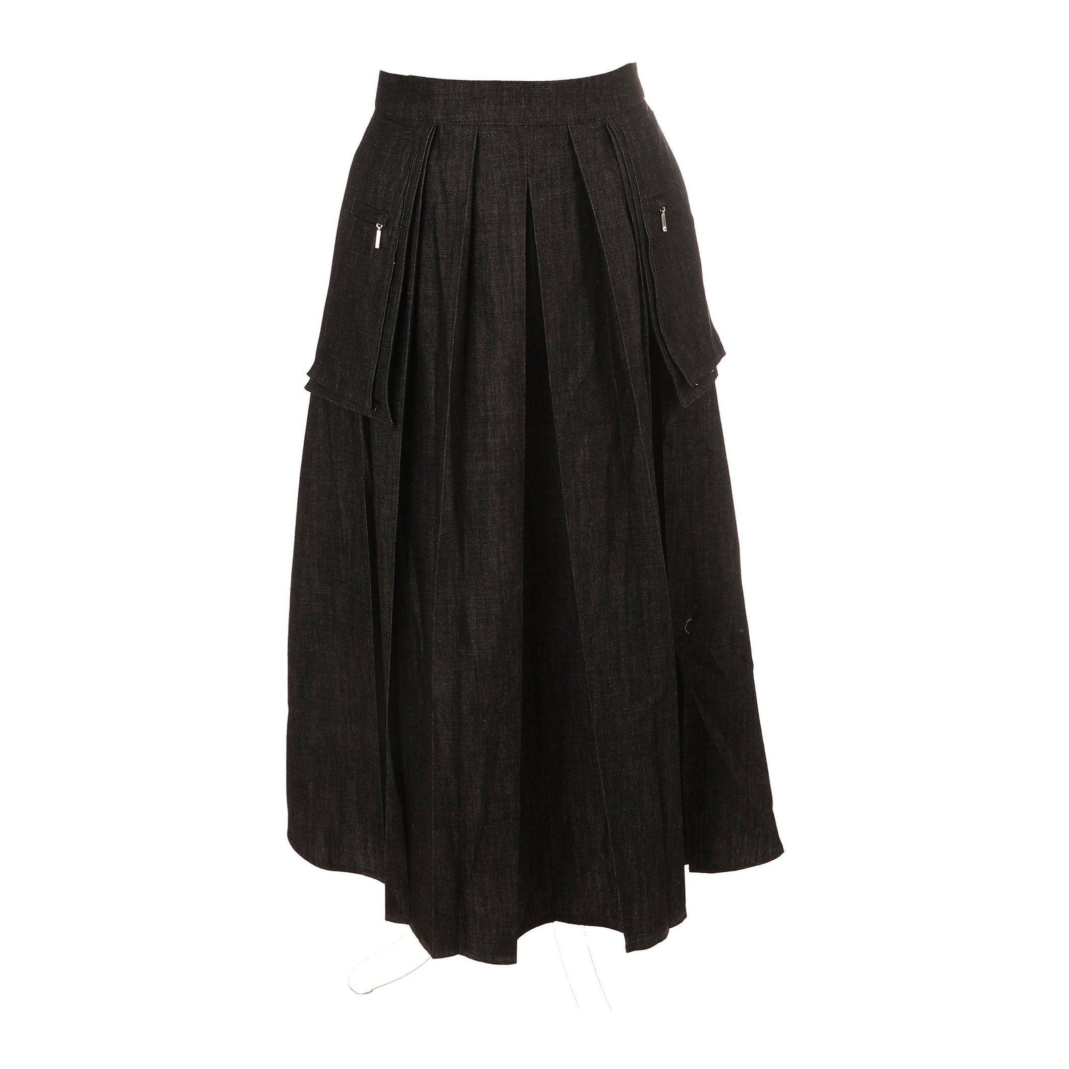 HYKE　RANDOM PLEATED SKIRT　BLACK Keasmto Women's High Waist Midi Pleated Skirt, Elastic