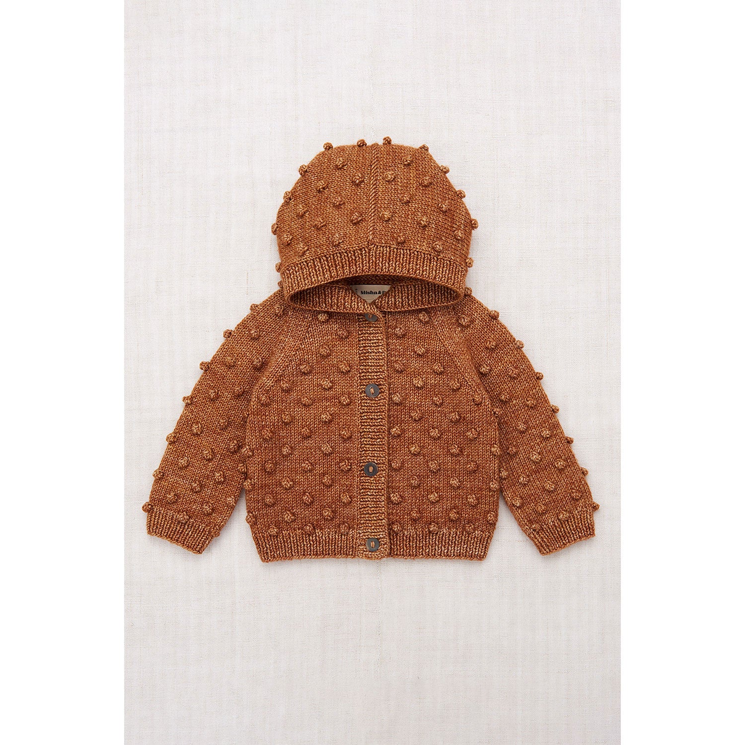 Misha and Puff Rose Gold Hooded Popcorn Cardigan – Ladida