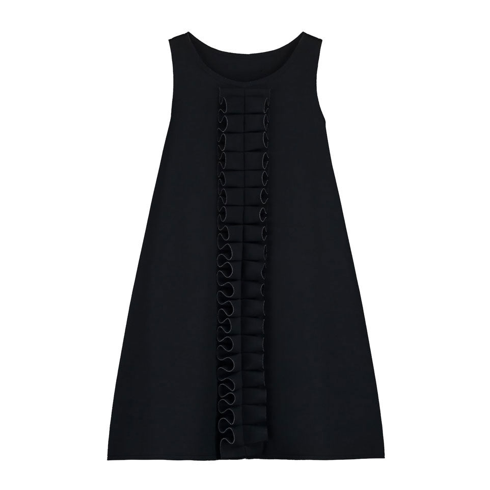 blue dress for baby girl Little Creative Factory Black Neoprene Ruffle Dress – Ladida
