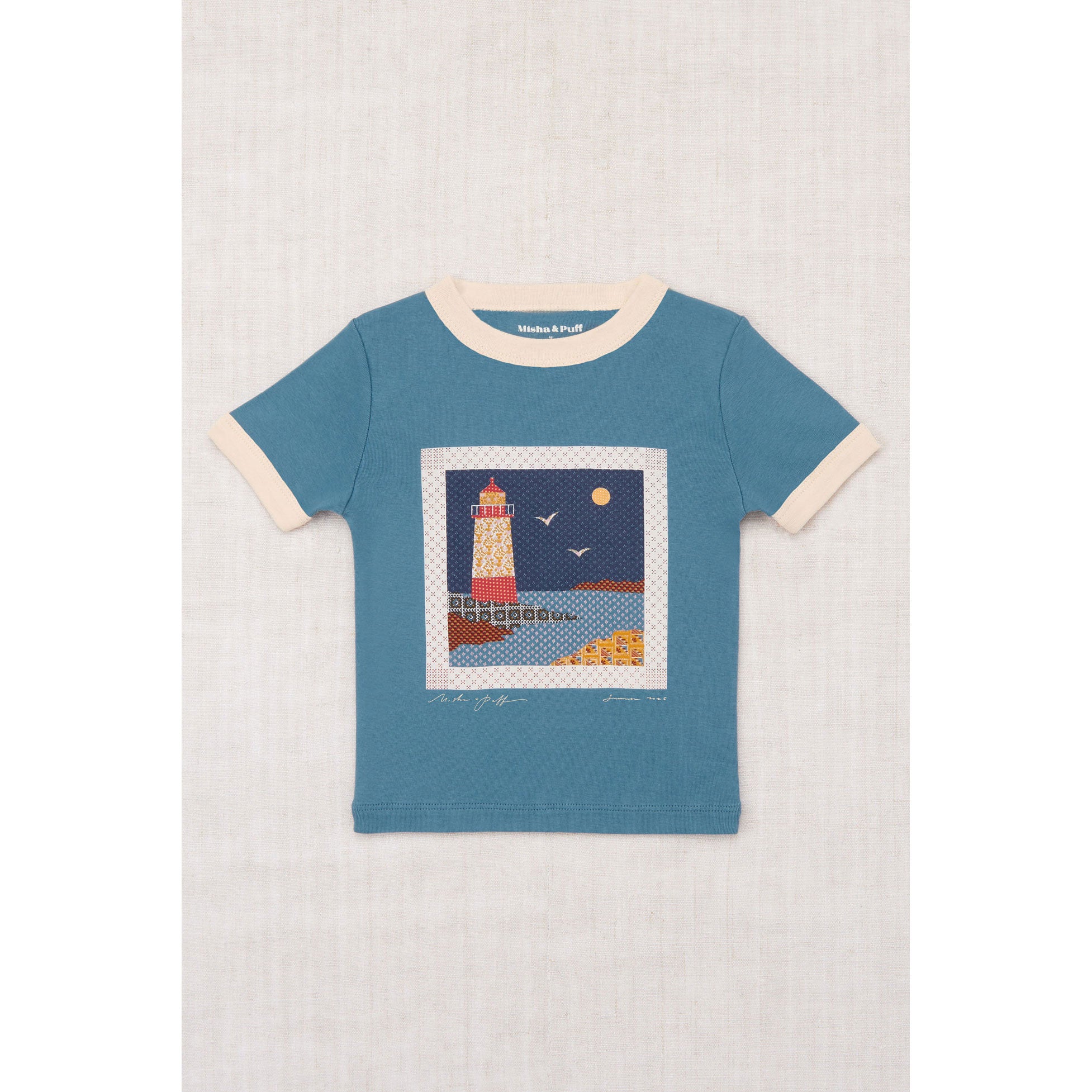 トップス Misha&Puff LighthouseCollage Ringer Tee Misha and Puff Blue Slate Lighthouse Collage Ringer Tee – Ladida