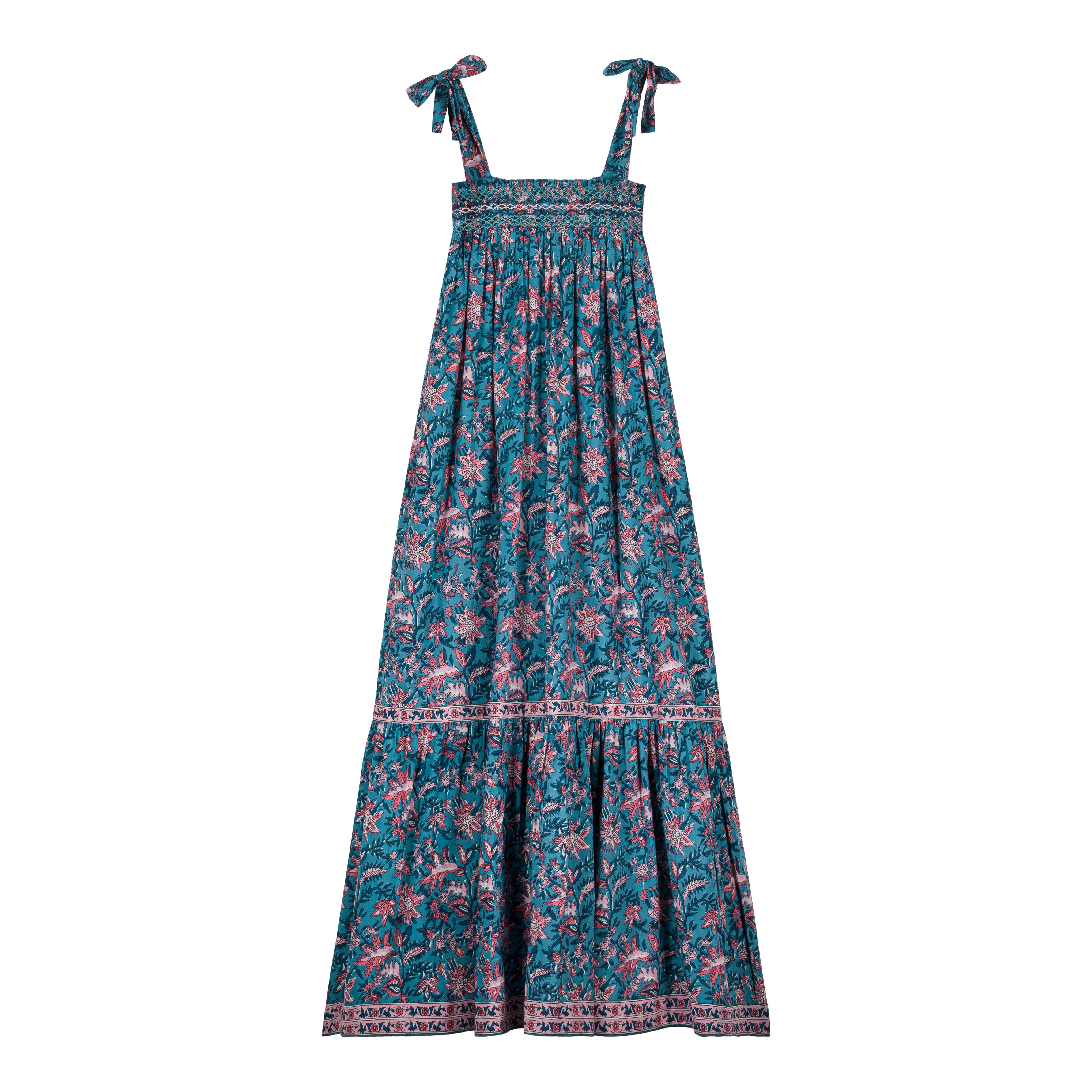 Louise Misha Teal Garden Of Eden Marcelette Dress – Ladida