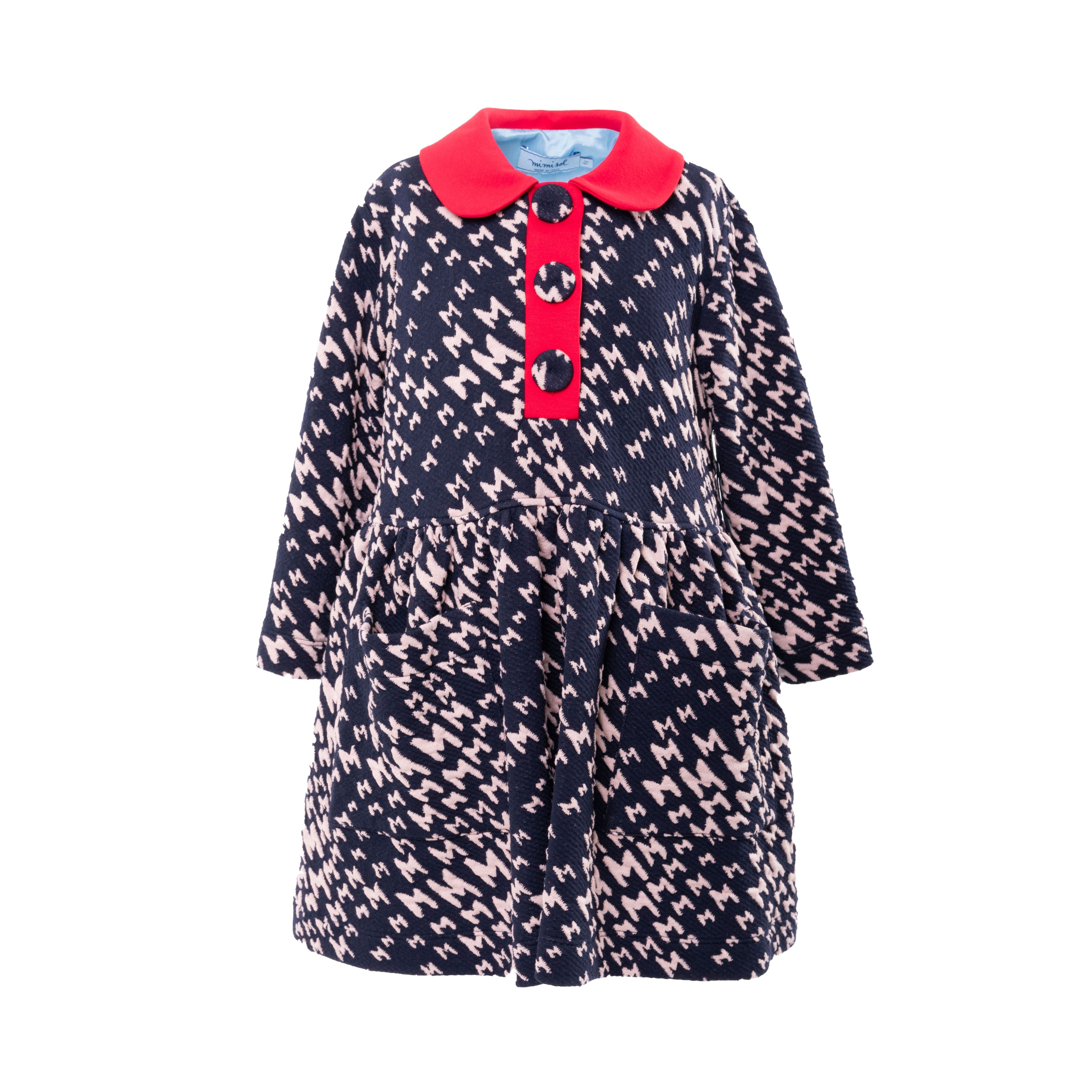 Mimisol Dark Blue Knit Jacquard Dress