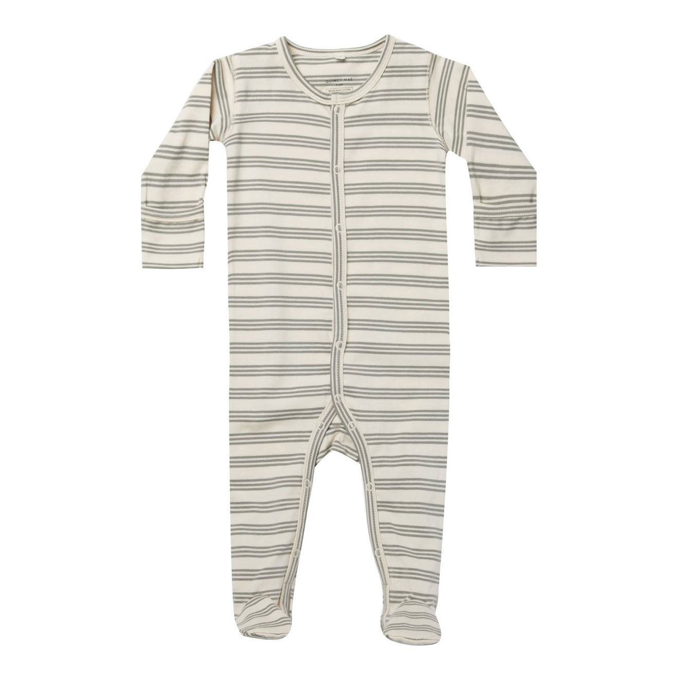 Quincy Mae Basil Stripe Full Snap Footie Ladida