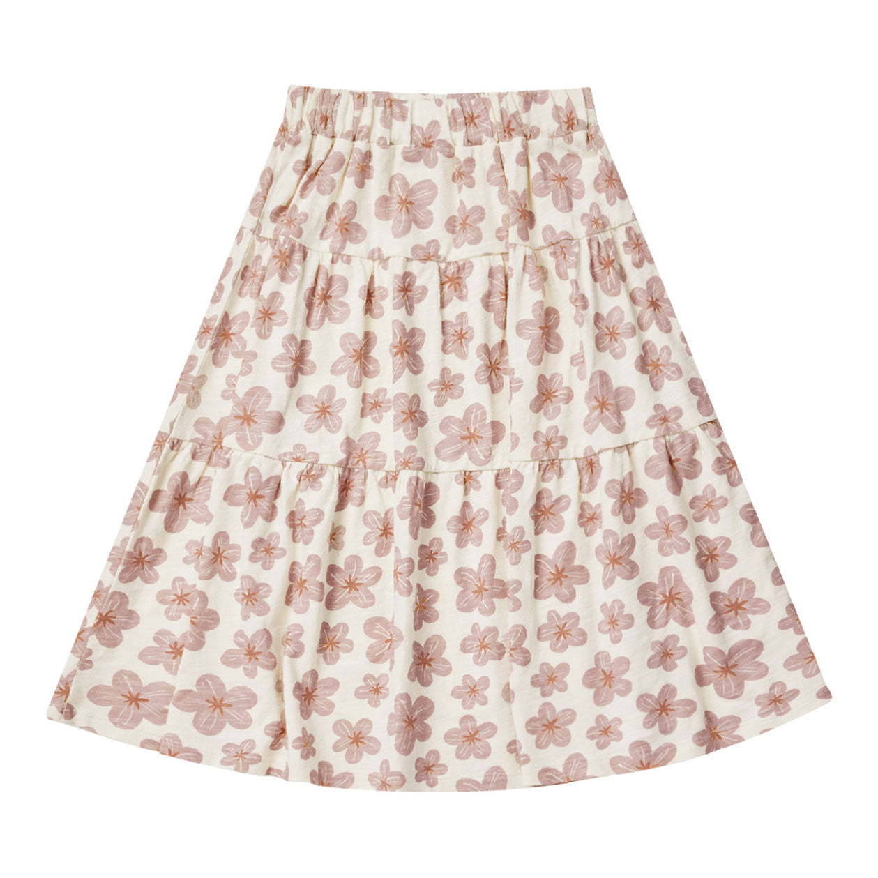 Rylee + Cru Tiered Midi Skirt | Blue Floral