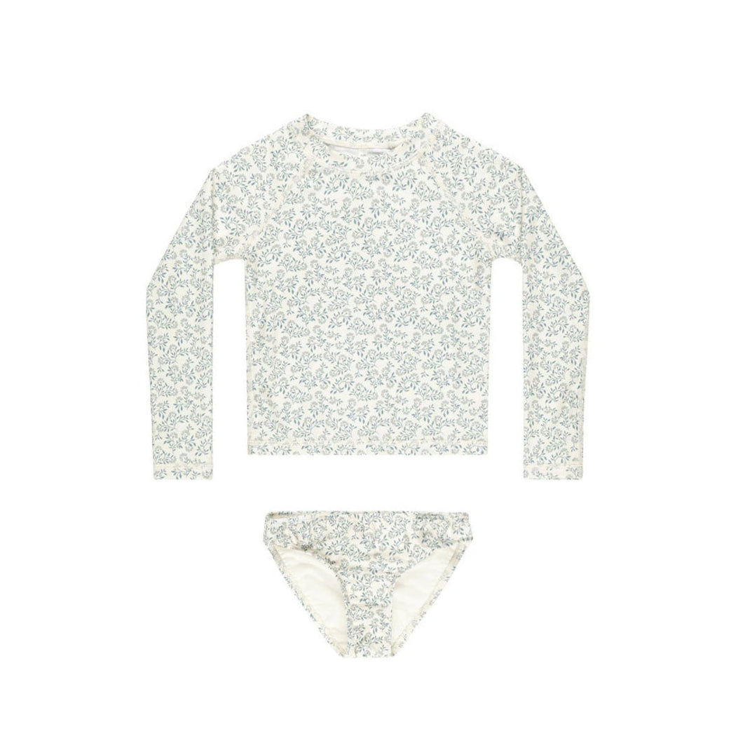 Rylee + Cru Cropped Rashguard Set - Periwinkle Stripe main image 1