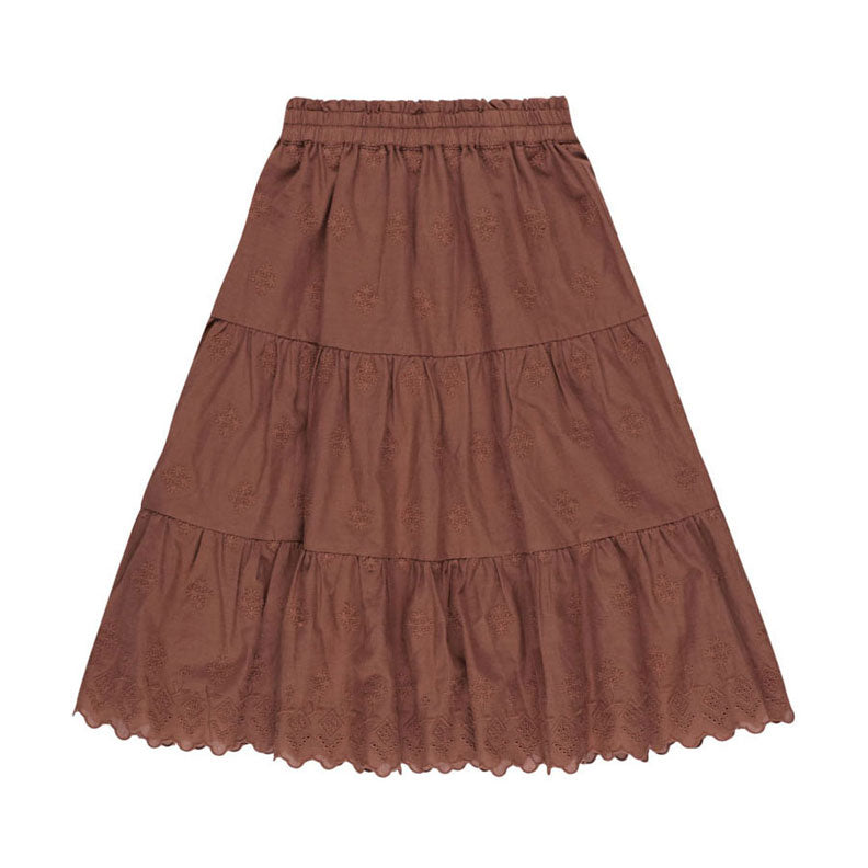 Rylee + Cru Tiered Midi Skirt | Blue Floral main image 0