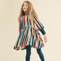 The Middle Daughter Multi Stripe Round Up Dress
