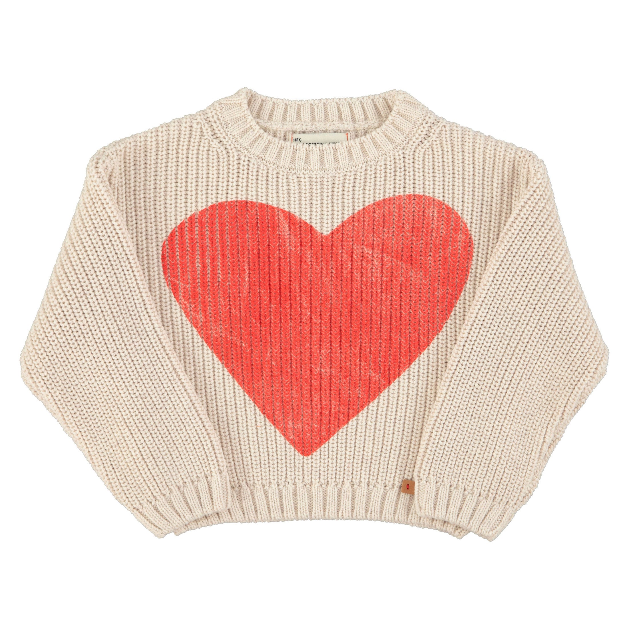 Piupiuchick Ecru/Red Heart Print Knitted Sweater – Ladida