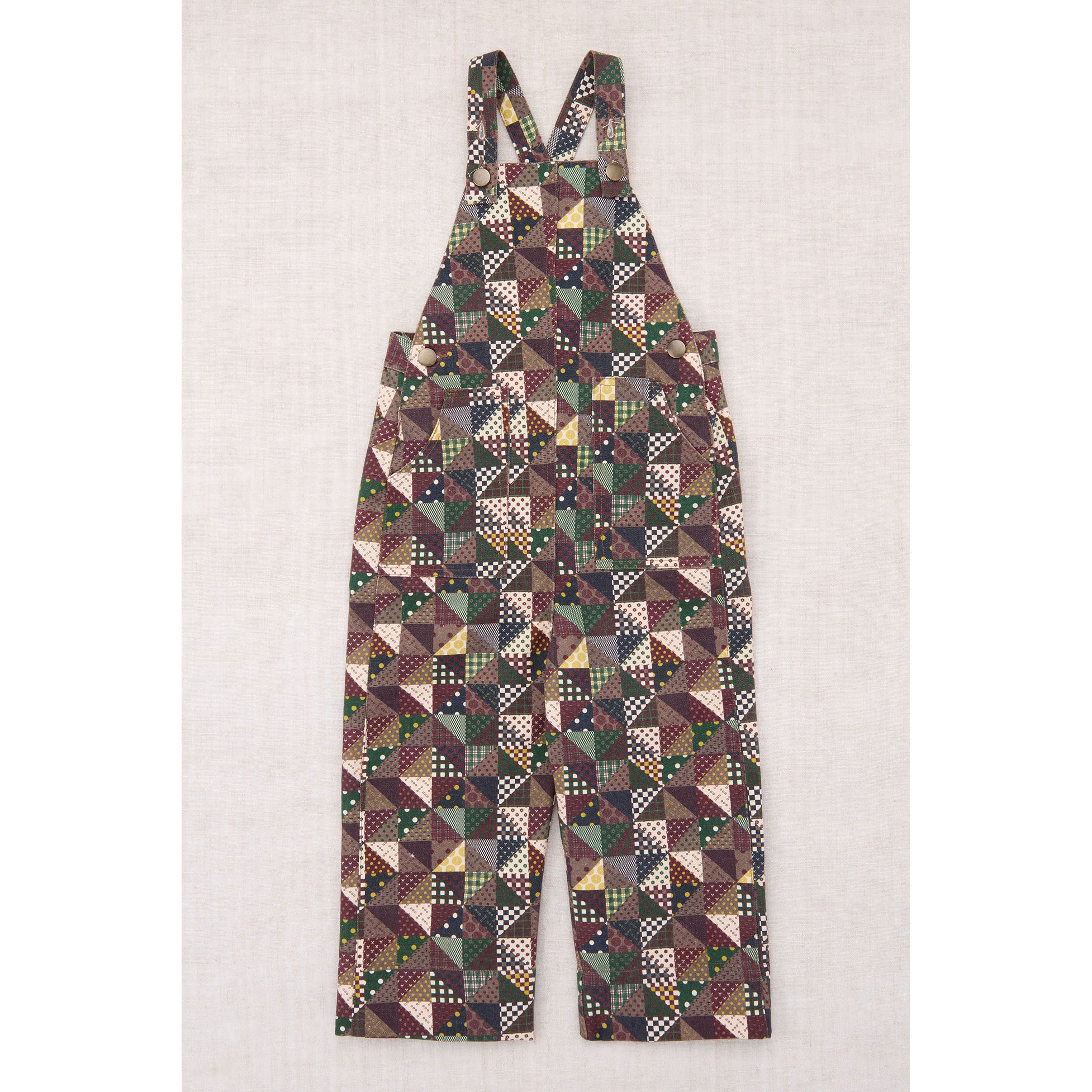 ロンパース・カバーオール misha and puff patchwork overall 2y