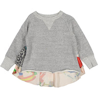 Go To Hollywood Grey Cropped Blouse Sweatshirt