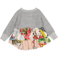 Go To Hollywood Grey Cropped Blouse Sweatshirt