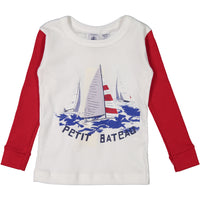 Petit Bateau Grey Colorblock Sailboat PJs