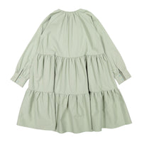 A4 Mint Green Buttons Tiered Dress