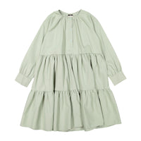 A4 Mint Green Buttons Tiered Dress