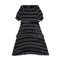 A4 Black Stitched High Collar Maxi Dress
