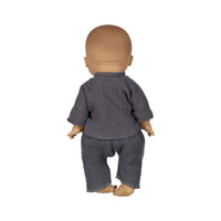 MiniKane Grey Double Cotton Gauze Niki Kimono Set
