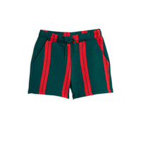 Mini Rodini Green Stripe Sweatshorts