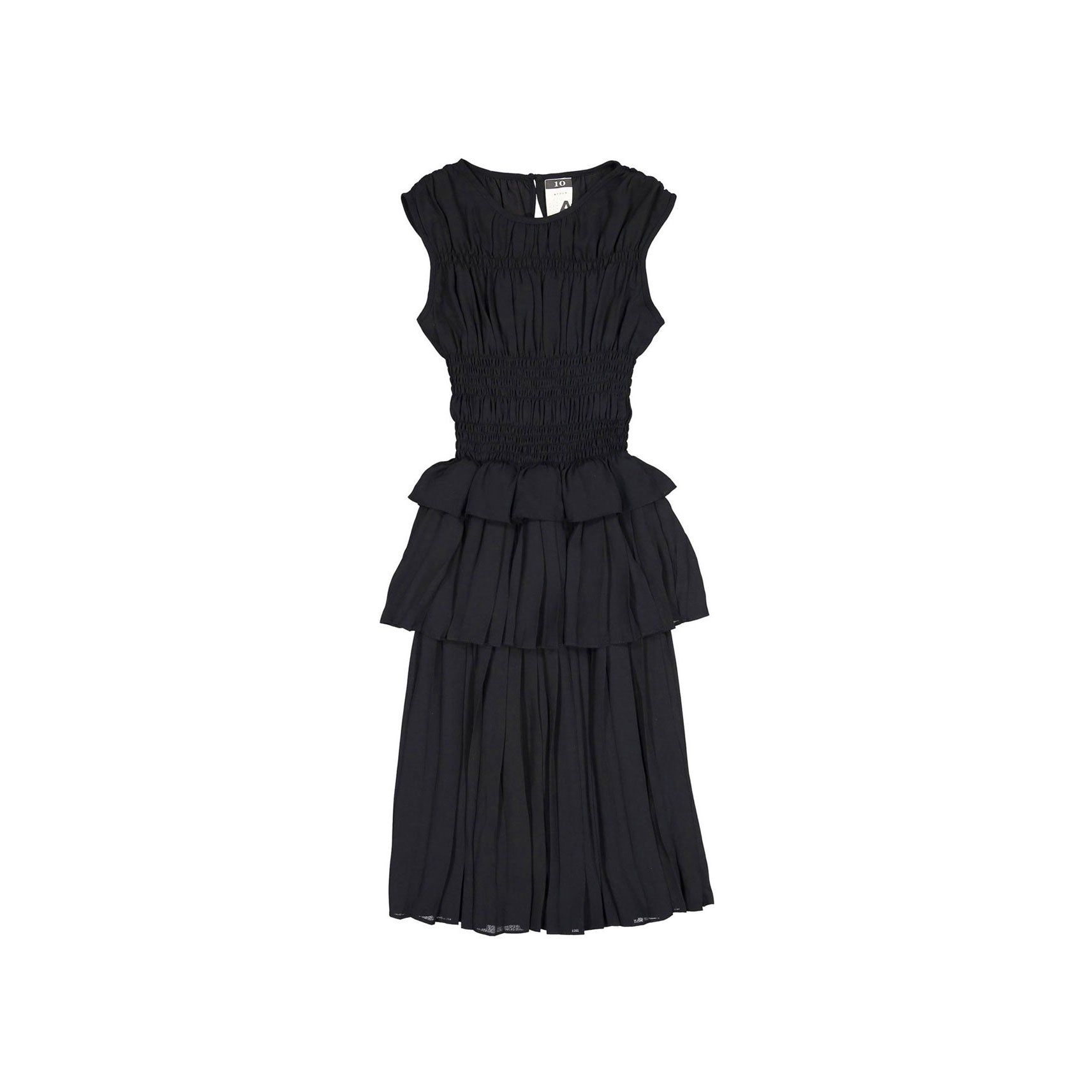 A4 Black Chiffon Layered Sleeveless Dress  Ladida