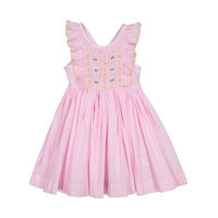 Antoinette Paris Pink Stipe Thalassa Flutter Sleeve Dress