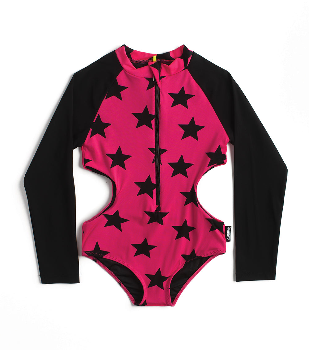 Pink NUNUNU Layered LS Star Dress main image 1