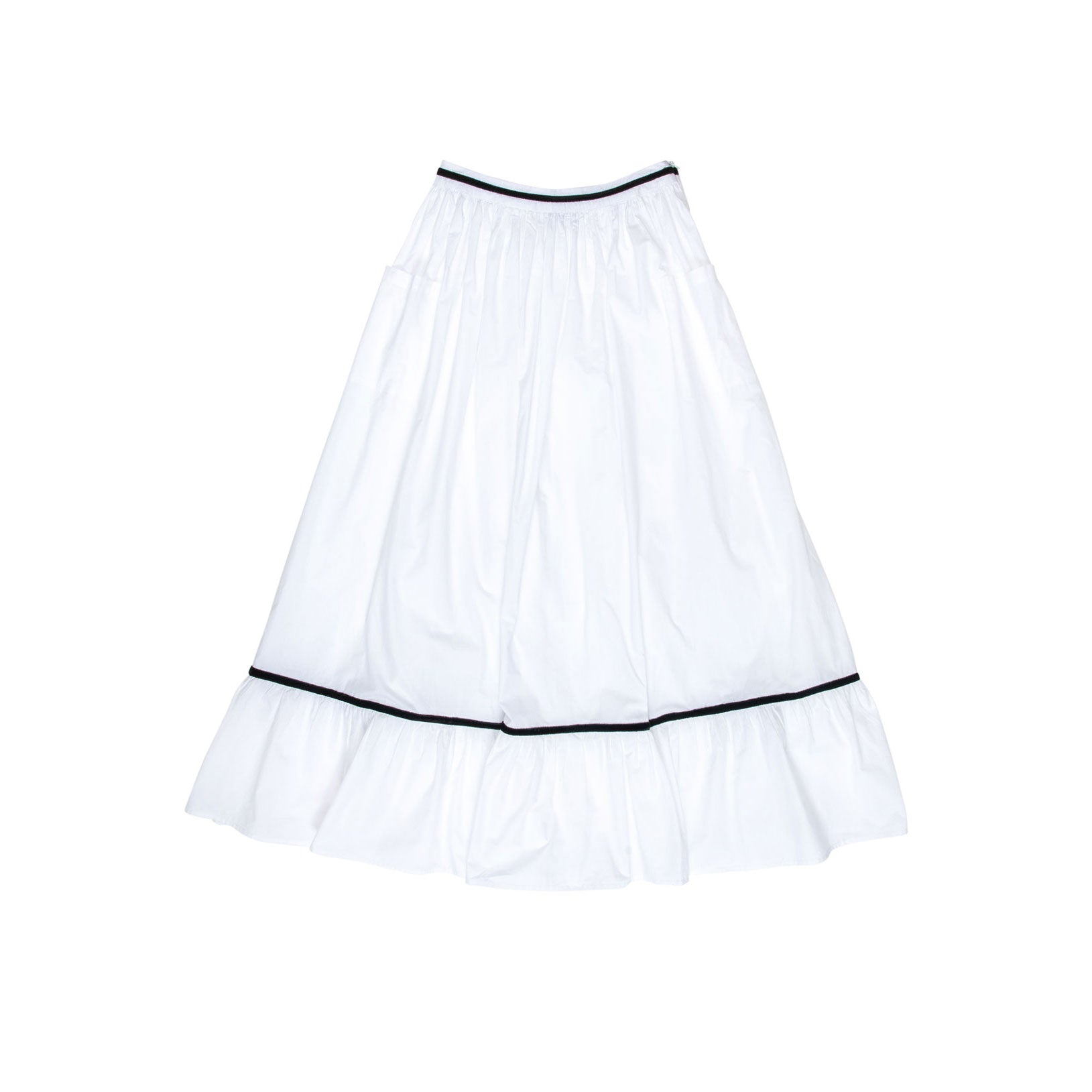 Batsheva White Poplin Kipp Skirt Ladida