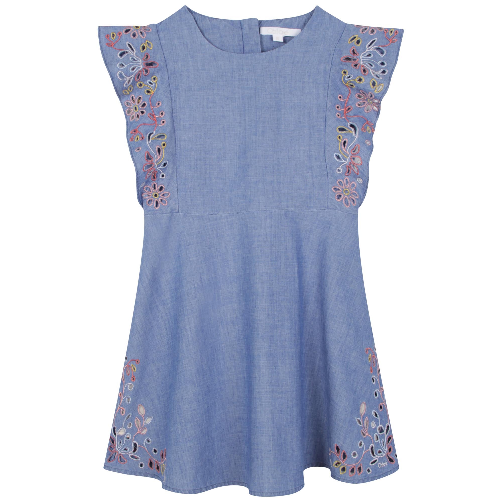 Chloe Denim Embroidered Dress – Ladida