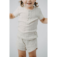 Lovedbaby Stone Pointelle Henley Tee