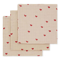 Konges Slojd Amour Rouge 3 Pack Muslin Cloth
