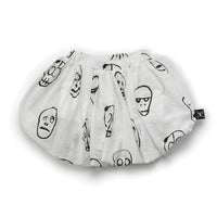 NUNUNU White Skull Mask Balloon Skirt