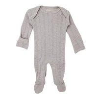 Lovedbaby Light Grey Organic Cotton Pointelle Footie